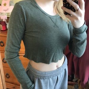 forest green crop top